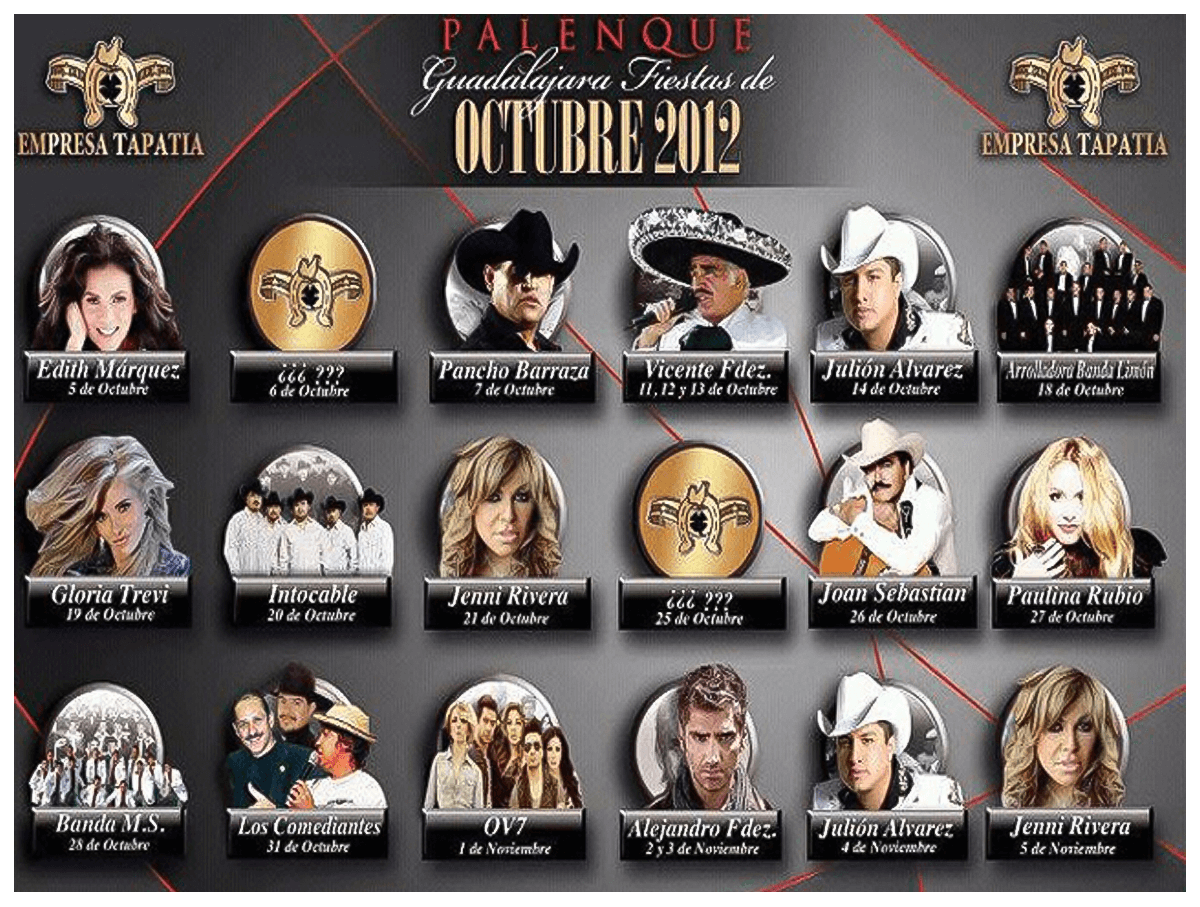 Cartel del Palenque Fiestas de Octubre 2012