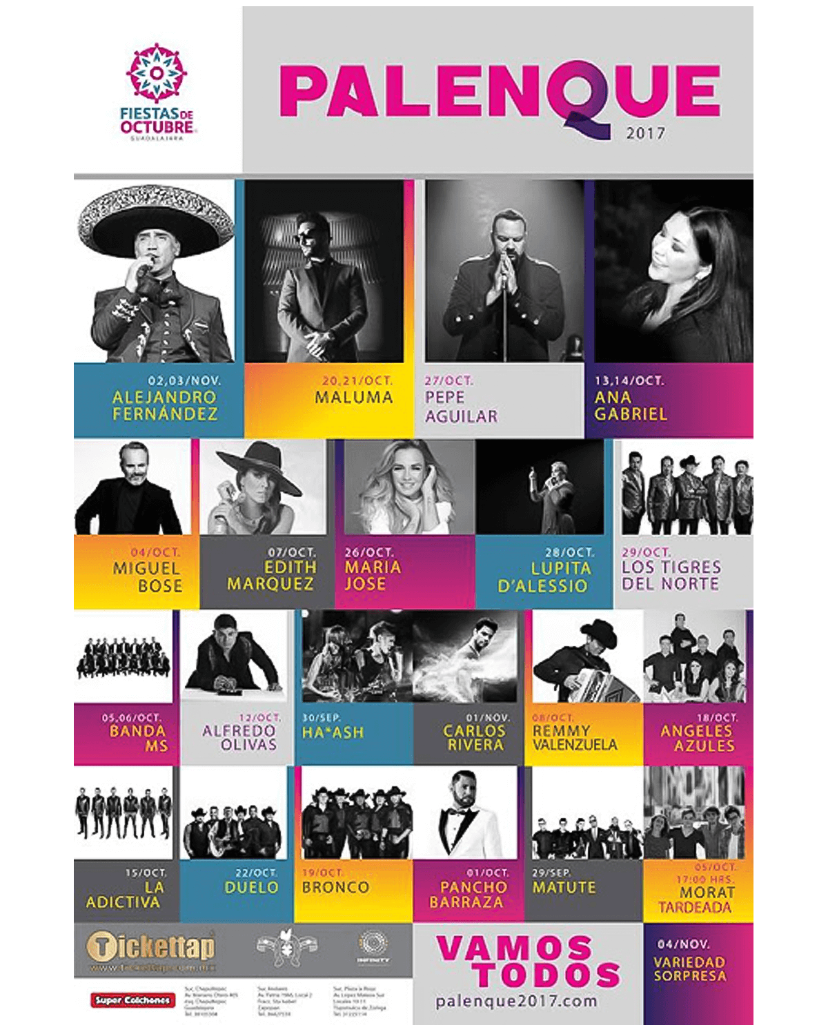 Cartel del Palenque Fiestas de Octubre 2017